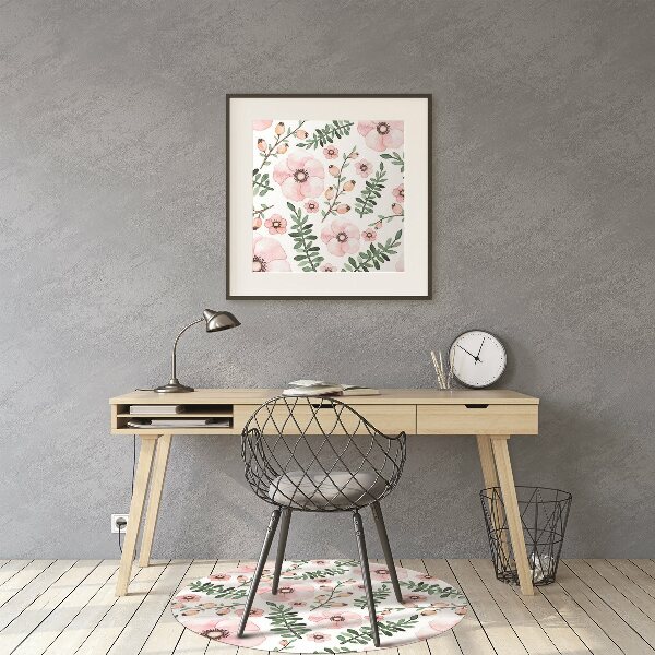 Alfombra silla ordenador Flores