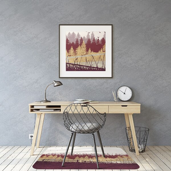 Alfombra para silla de escritorio Bosque de otoño