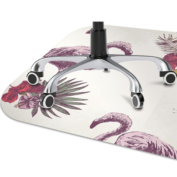 Alfombra para silla de escritorio Flamenco y hibisco