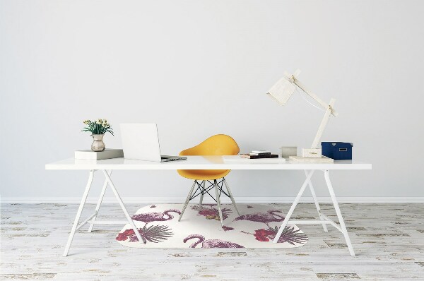 Alfombra para silla de escritorio Flamenco y hibisco
