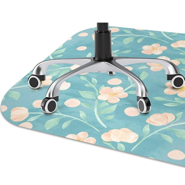 Alfombra silla ordenador Flores pastel