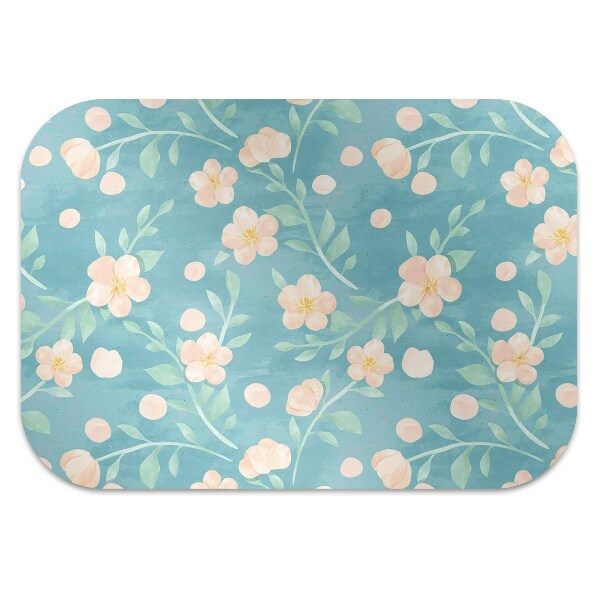 Alfombra silla ordenador Flores pastel