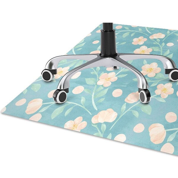 Alfombra silla ordenador Flores pastel