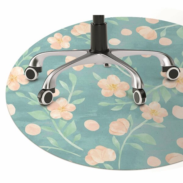 Alfombra silla ordenador Flores pastel