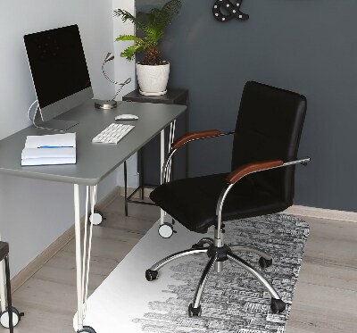 Alfombra para silla de escritorio Ciudad en blanco y negro