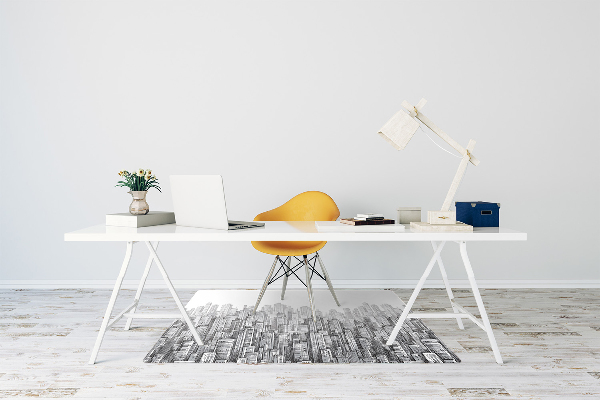 Alfombra para silla de escritorio Ciudad en blanco y negro
