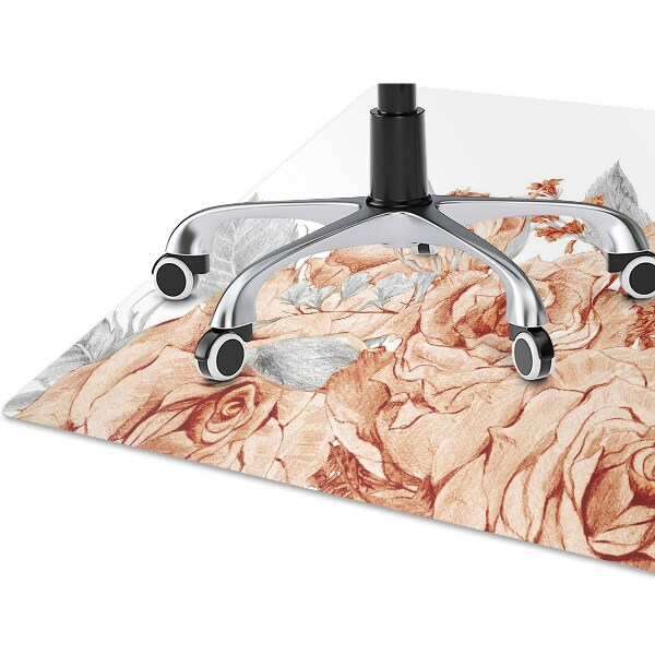 Alfombra para silla de escritorio Rosas con flores