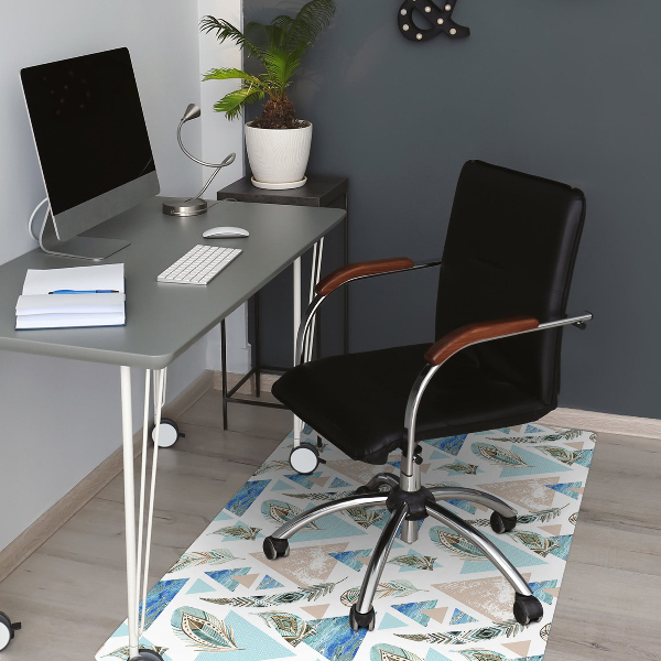 Alfombra para silla de escritorio Triángulos y plumas