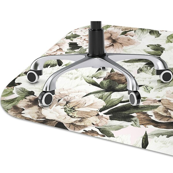 Alfombra silla ordenador Peonies con flores