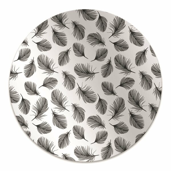 Alfombra protectora suelo para silla Plumas en blanco y negro