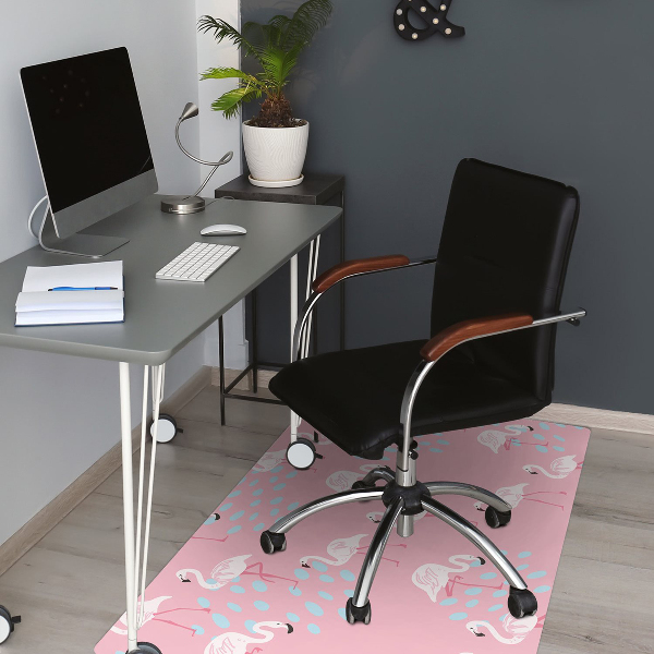 Alfombra para silla de escritorio Flamencos