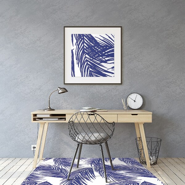 Alfombra silla ordenador Hoja azul marino