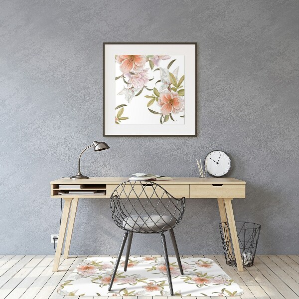 Alfombra para silla de escritorio Flores de primavera