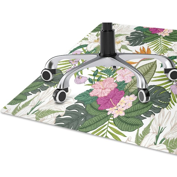 Alfombra para silla de escritorio Flores exóticas