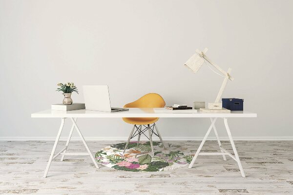 Alfombra para silla de escritorio Flores exóticas
