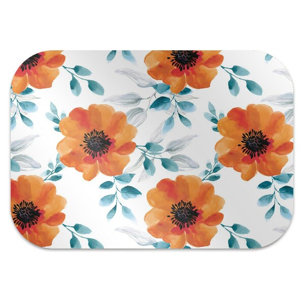 Alfombrilla para silla de escritorio Flor naranja