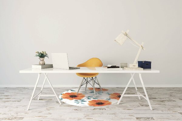 Alfombrilla para silla de escritorio Flor naranja