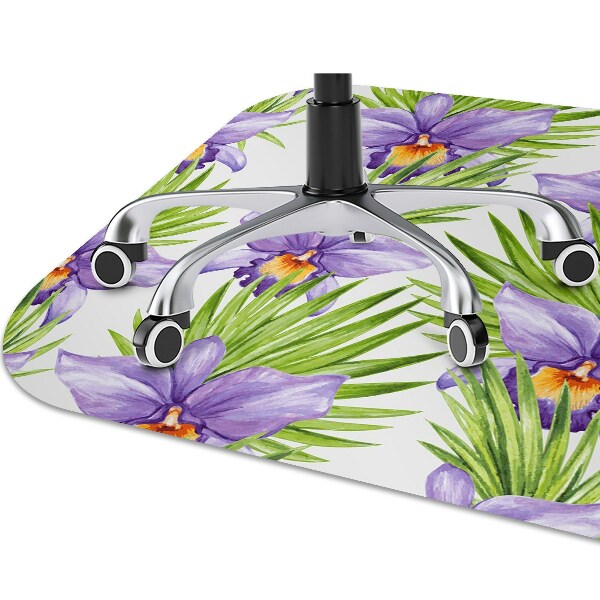 Alfombra silla ordenador Flores moradas