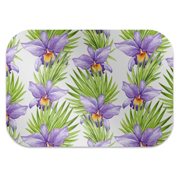 Alfombra silla ordenador Flores moradas