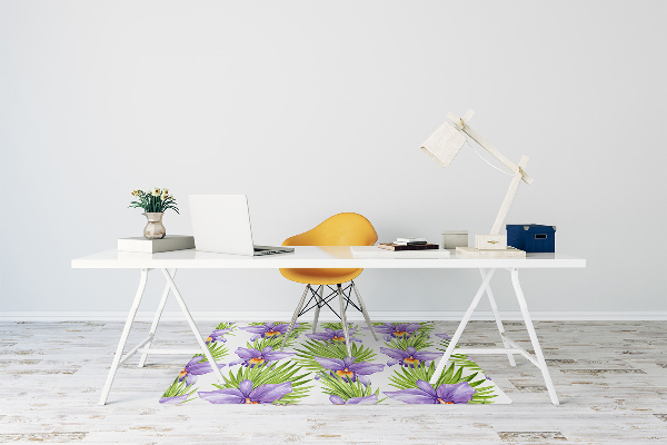 Alfombra silla ordenador Flores moradas