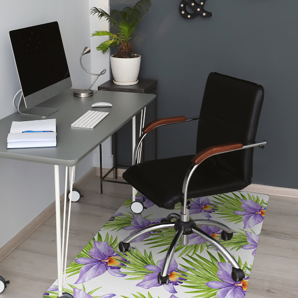 Alfombra silla ordenador Flores moradas