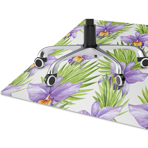 Alfombra silla ordenador Flores moradas