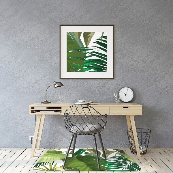 Alfombrilla para silla de escritorio Hojas tropicales