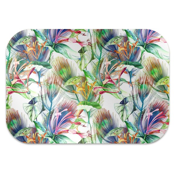 Alfombra silla ordenador Flores coloridas