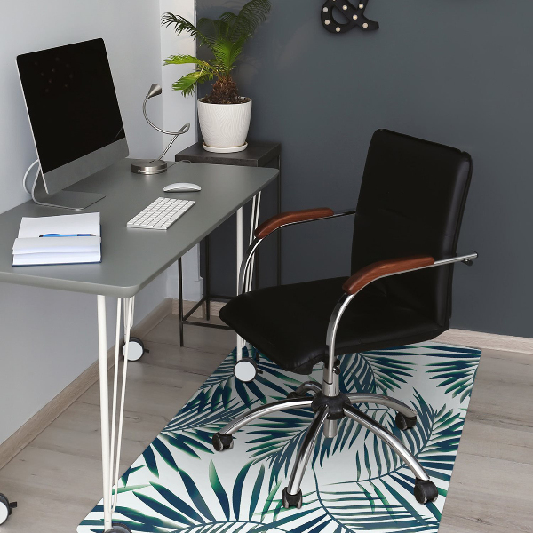 Alfombra silla ordenador Hojas verdes