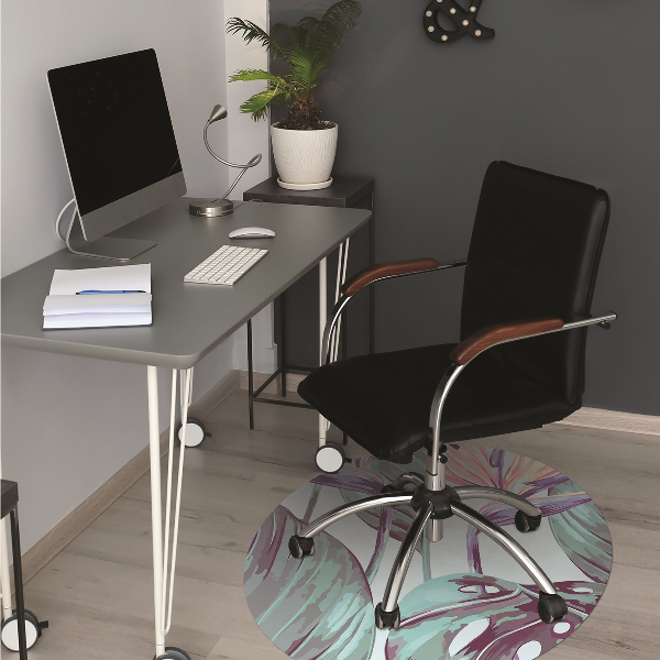 Alfombra para silla de escritorio Hojas tropicales