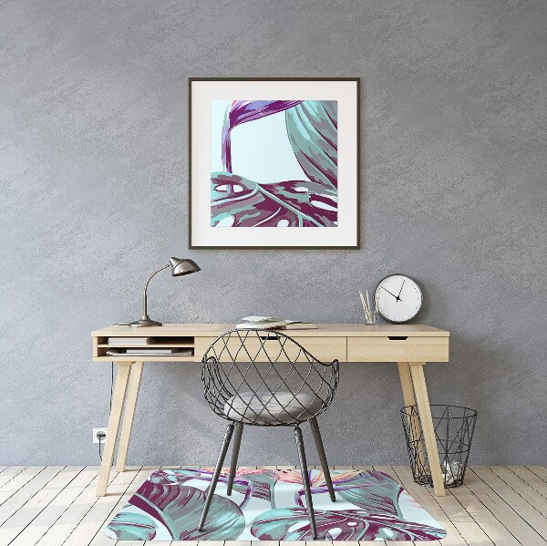 Alfombra para silla de escritorio Hojas tropicales
