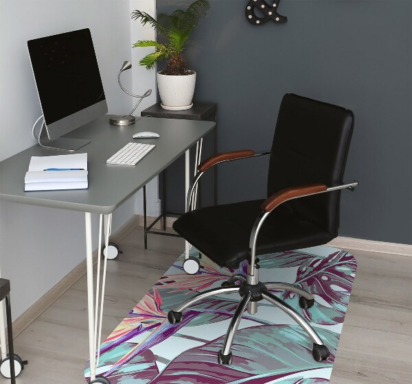Alfombra para silla de escritorio Hojas tropicales