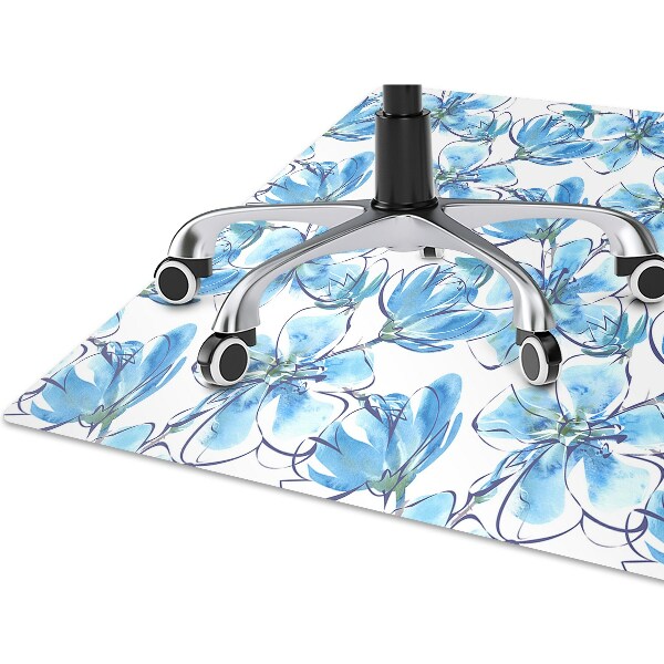 Alfombra para silla de escritorio Flores de acuarela
