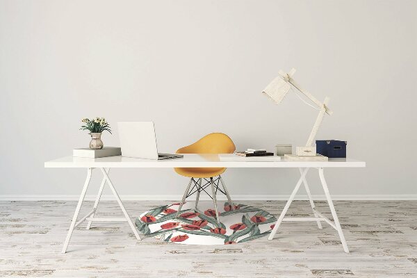 Alfombra para silla de escritorio Tulipanes