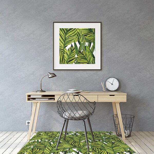 Alfombrilla para silla de escritorio Hojas de la jungla