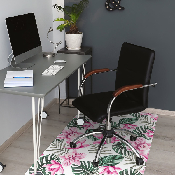 Alfombra silla ordenador Jardín rosa