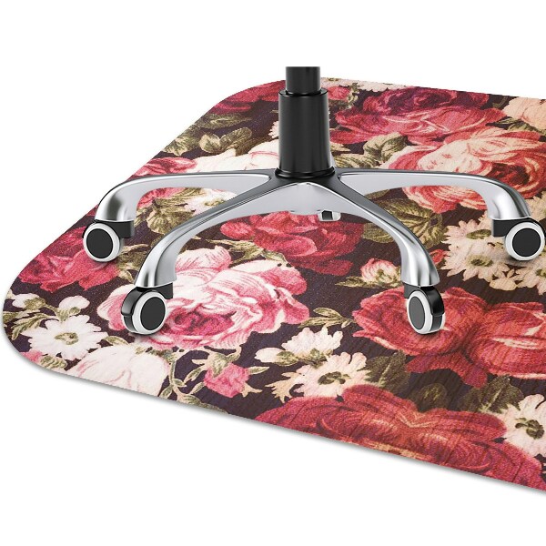 Alfombra silla ordenador Rosas rojas