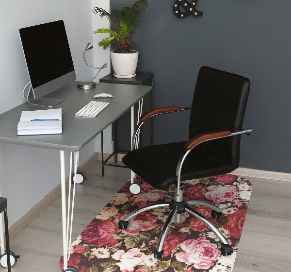 Alfombra silla ordenador Rosas rojas