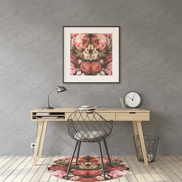 Alfombra silla ordenador Rosas rojas