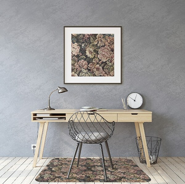 Alfombra silla ordenador Flores tejidas