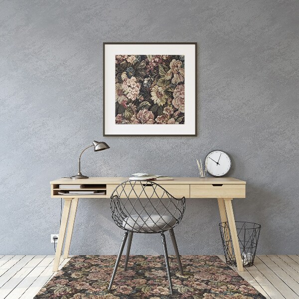 Alfombra silla ordenador Flores tejidas