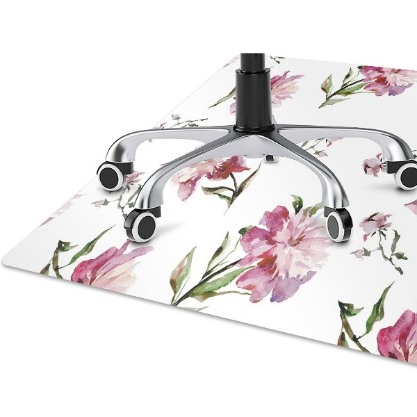 Alfombra para silla de escritorio Peonías