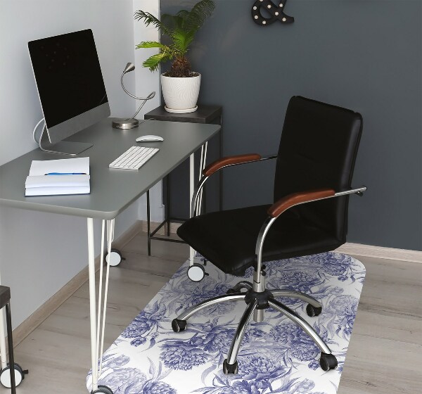 Alfombra para silla de escritorio Peonías
