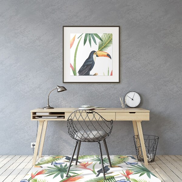 Alfombra silla ordenador Toucana y mariposas