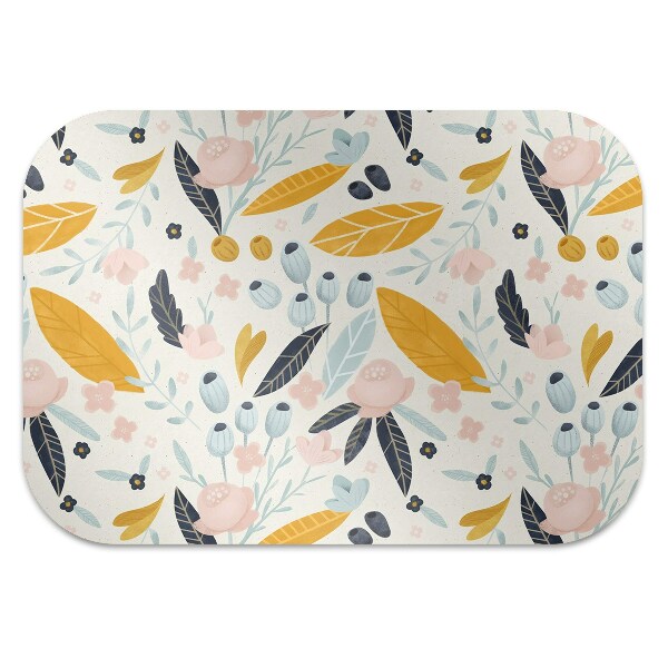 Alfombra para silla de escritorio Flores pastel