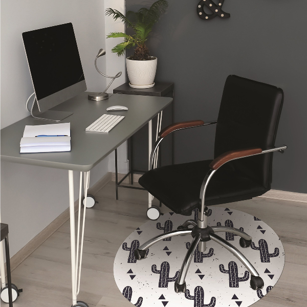 Alfombra para silla de escritorio Cactus blancos