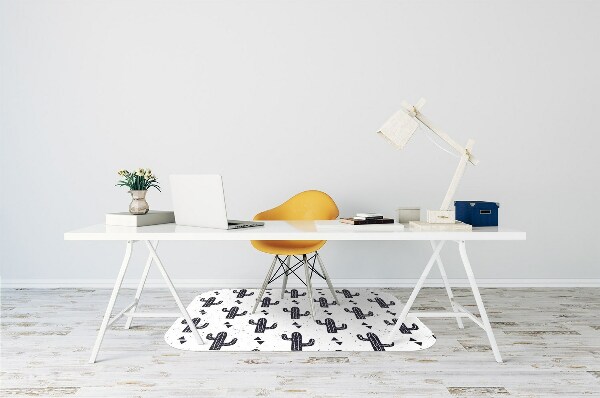 Alfombra para silla de escritorio Cactus blancos