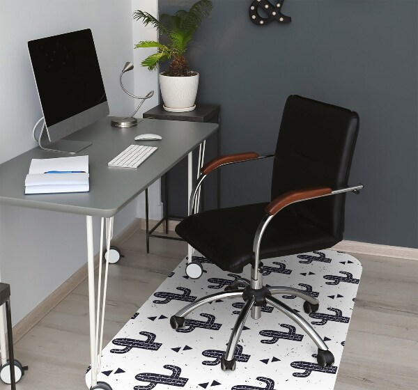 Alfombra para silla de escritorio Cactus blancos