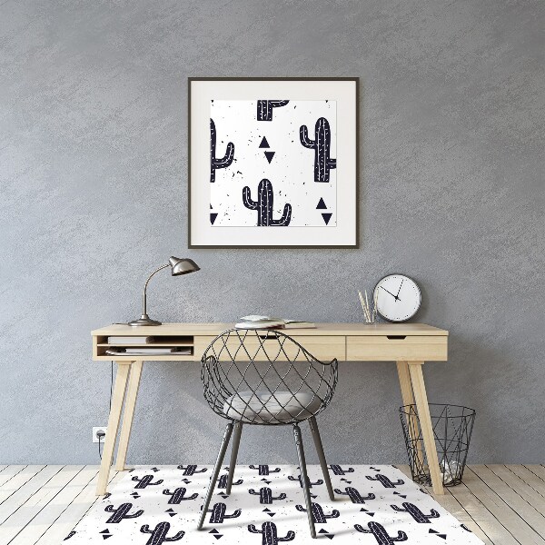 Alfombra para silla de escritorio Cactus blancos