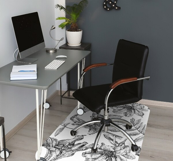 Alfombra para silla de escritorio Lirios